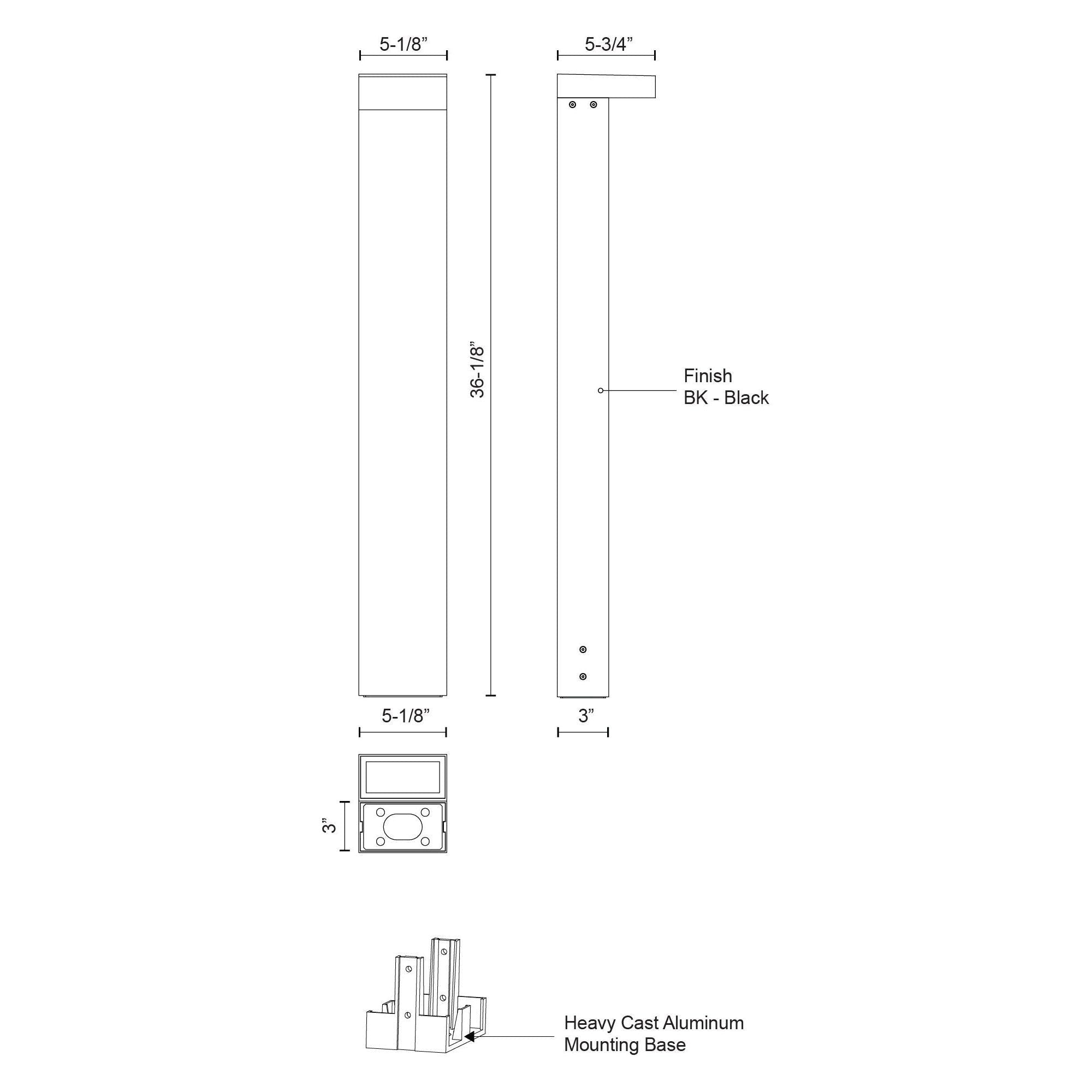 Evans 36" Exterior Bollard