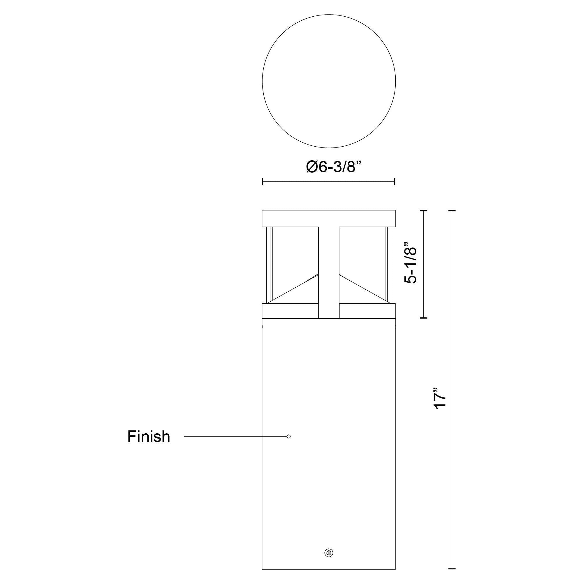 Glen 17" Exterior Bollard