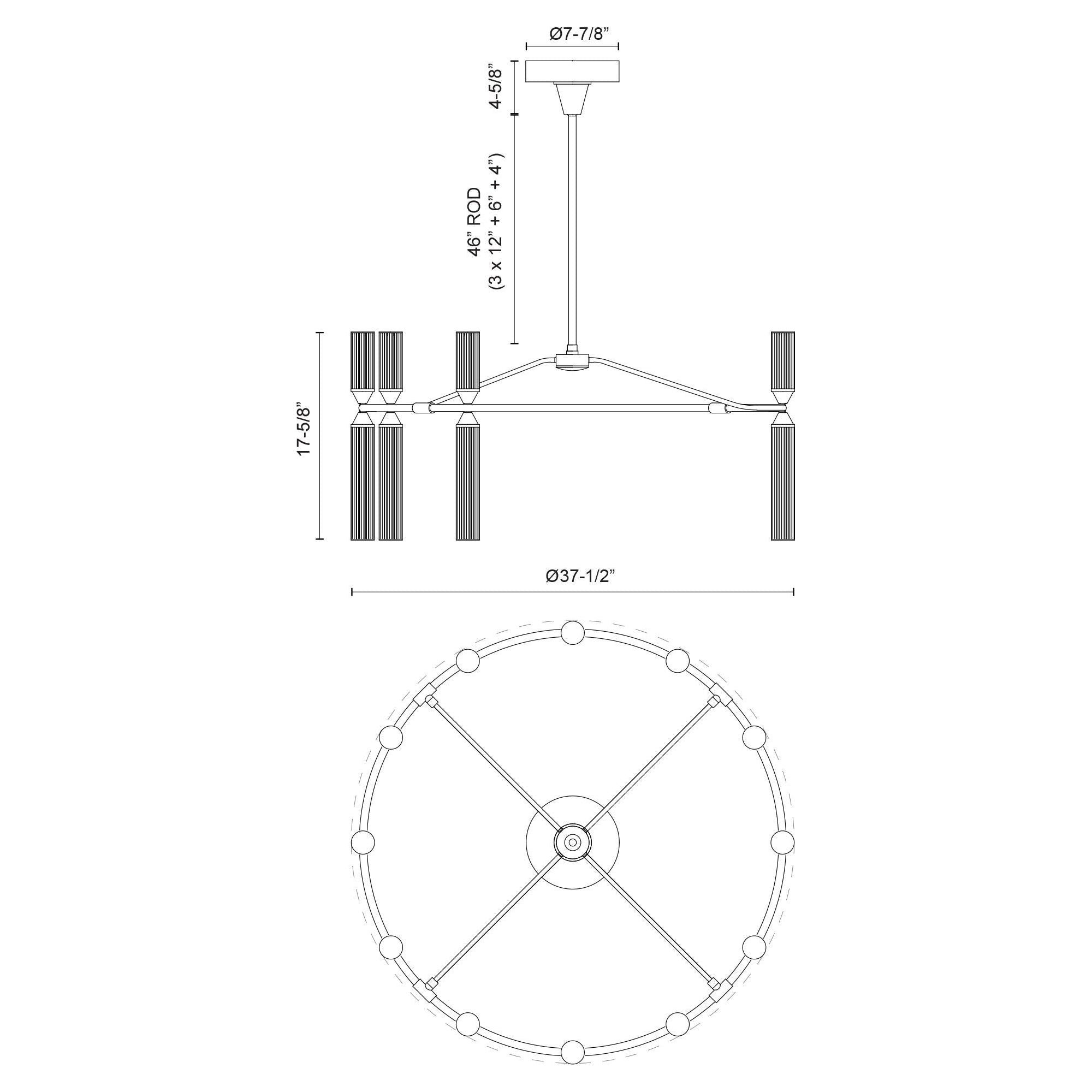 Edwin 38" LED Chandelier