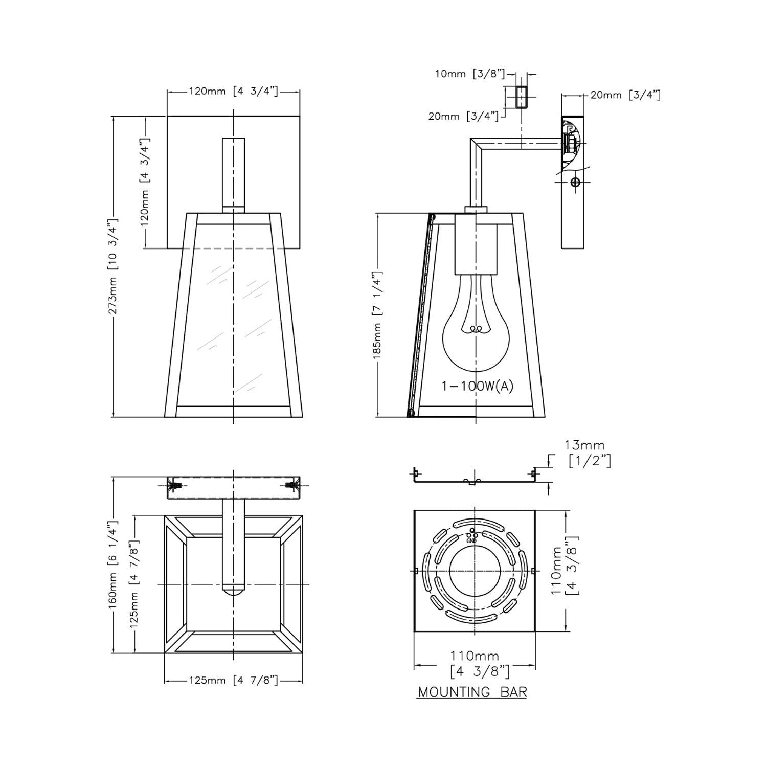 Tarpe 1-Light Exterior Wall Light