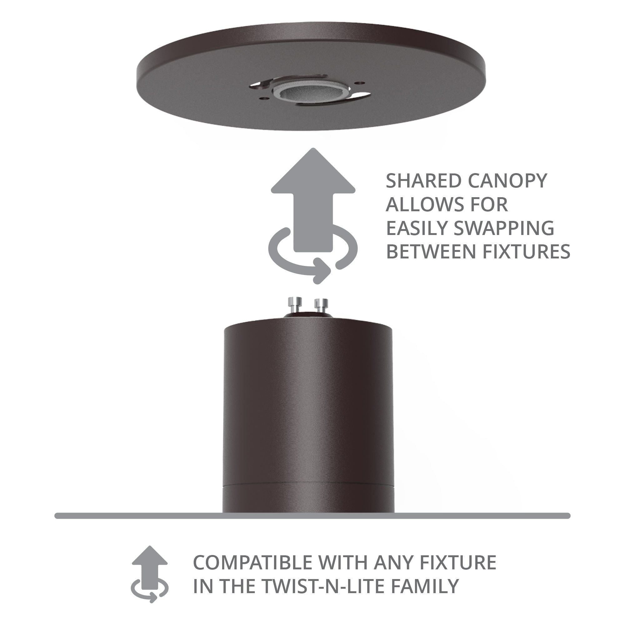 Twist-N-Lite LED 3.5" Surface Mount Cylinder Regressed Downlight