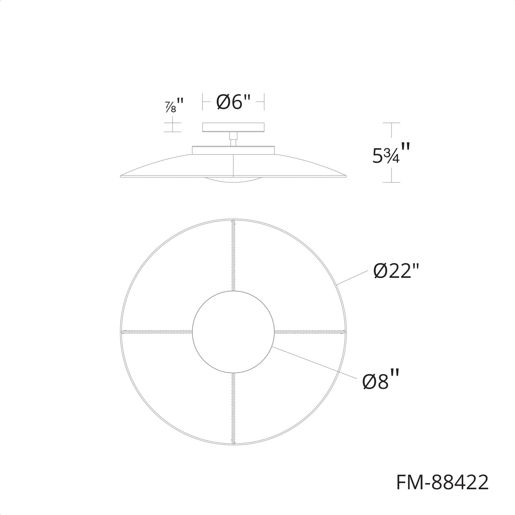 Brody 22" LED Semi Flush Mount