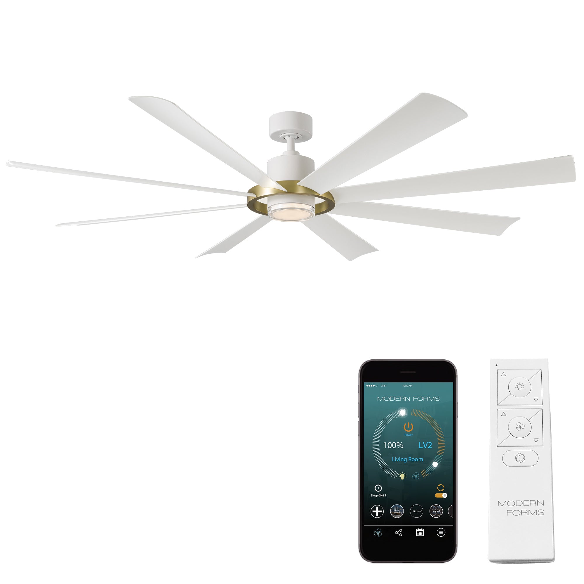 Aura Indoor/Outdoor 8-Blade 72" LED Smart Ceiling Fan