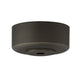 Charcoal ceiling fan canopy and mounting bracket on a white background