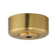 Natural aged brass ceiling fan canopy and mounting bracket on a white background