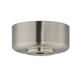 Satin nickel ceiling fan canopy and mounting bracket on a white background