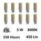 5 Watt G9 LED Bulb 3000K