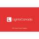 LightsCanada gift card design with red background and white text