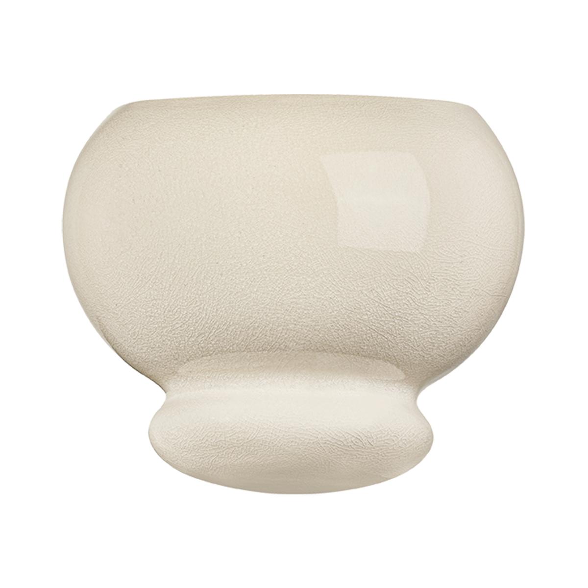 Cream ceramic bubble wall sconce product cutout on transparent background
