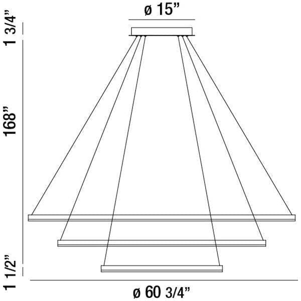 Eurofase - Spunto 3 Tier 61" LED Chandelier - Lights Canada