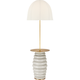 Phoebe Extra Large Tray Table Floor Lamp with Domed Linen Shade
