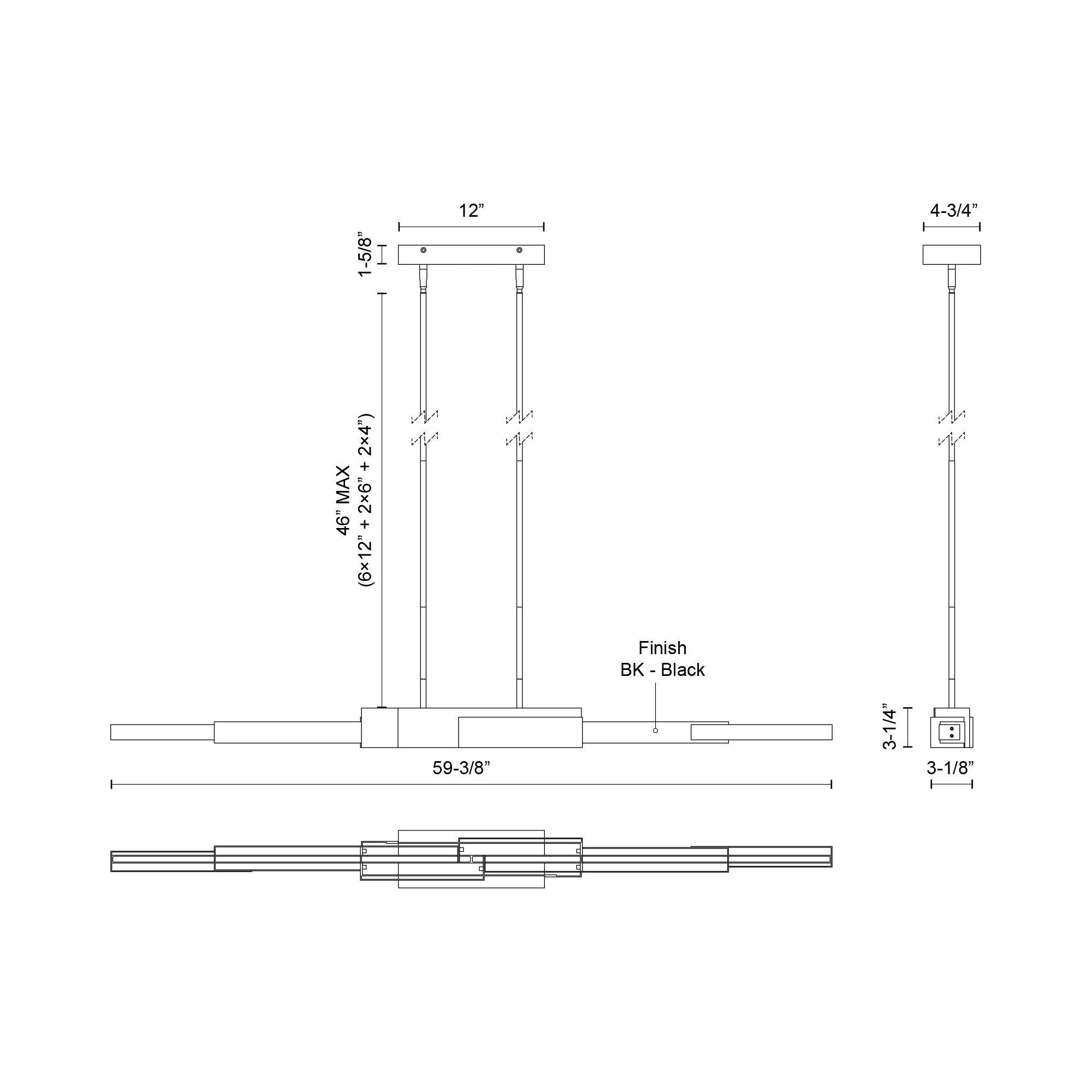 Enzo 60" LED Linear Pendant