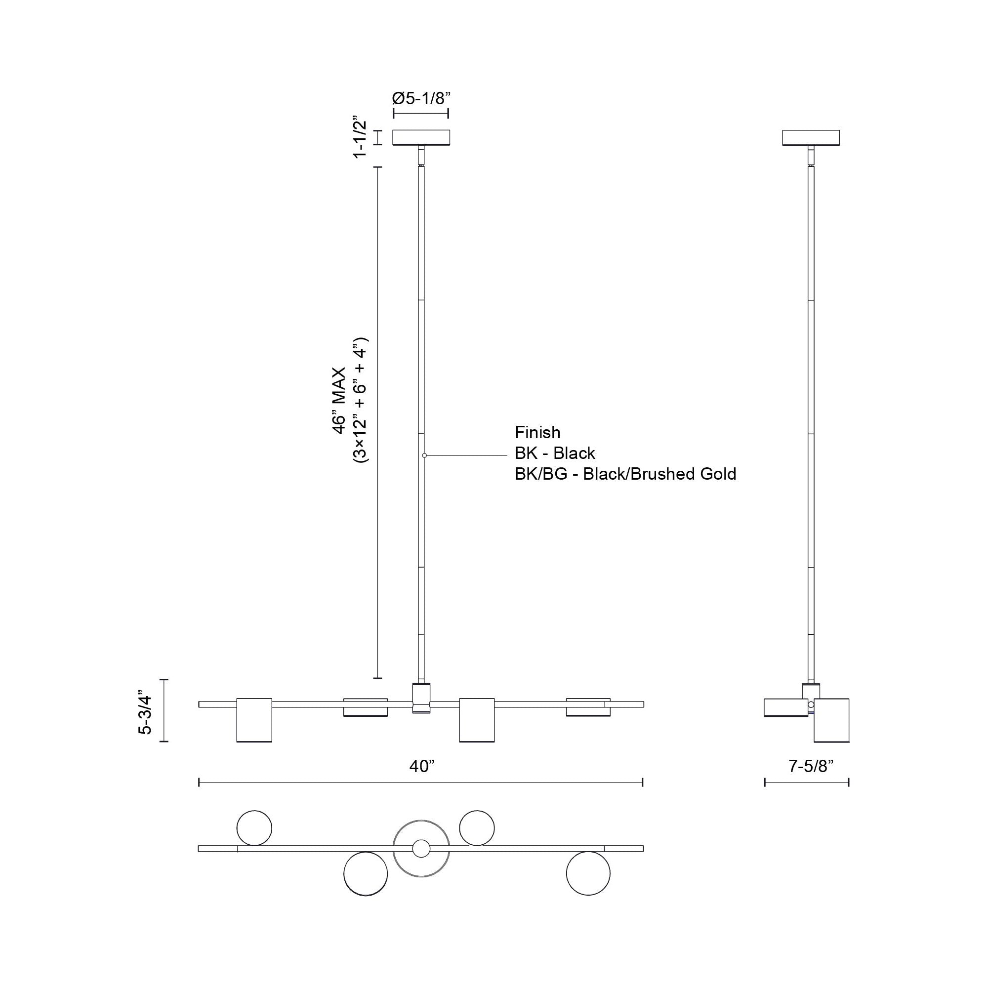 Jayden 40" LED Linear Pendant