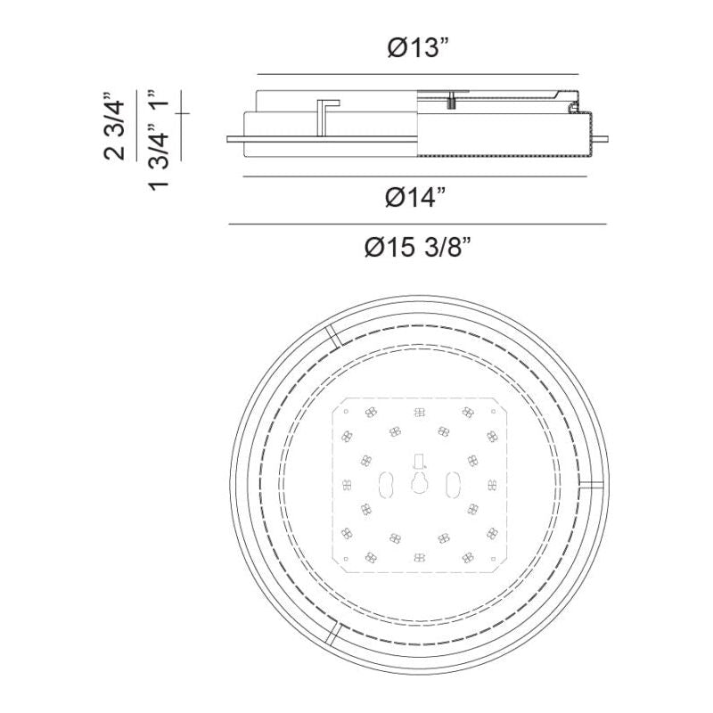 Bammerton 15" 1-Light Flush Mount