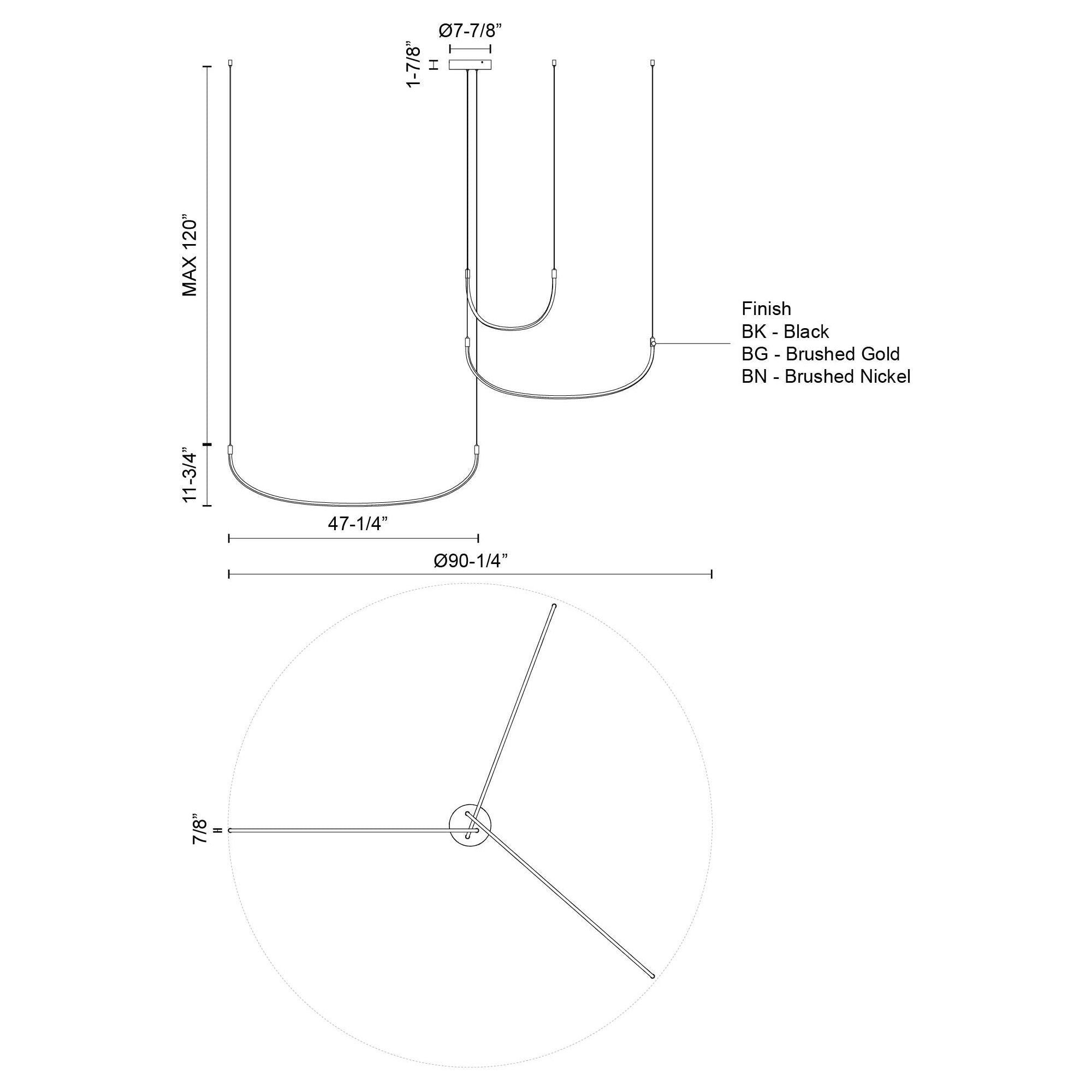 Talis 3-Bar 90" Multi Pendant