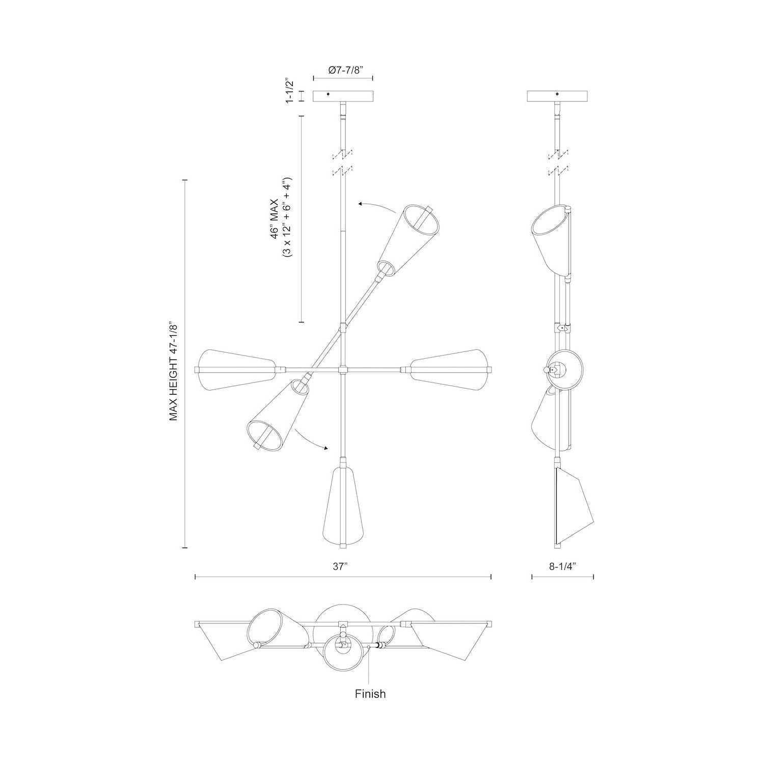 Mulberry 37" LED Chandelier