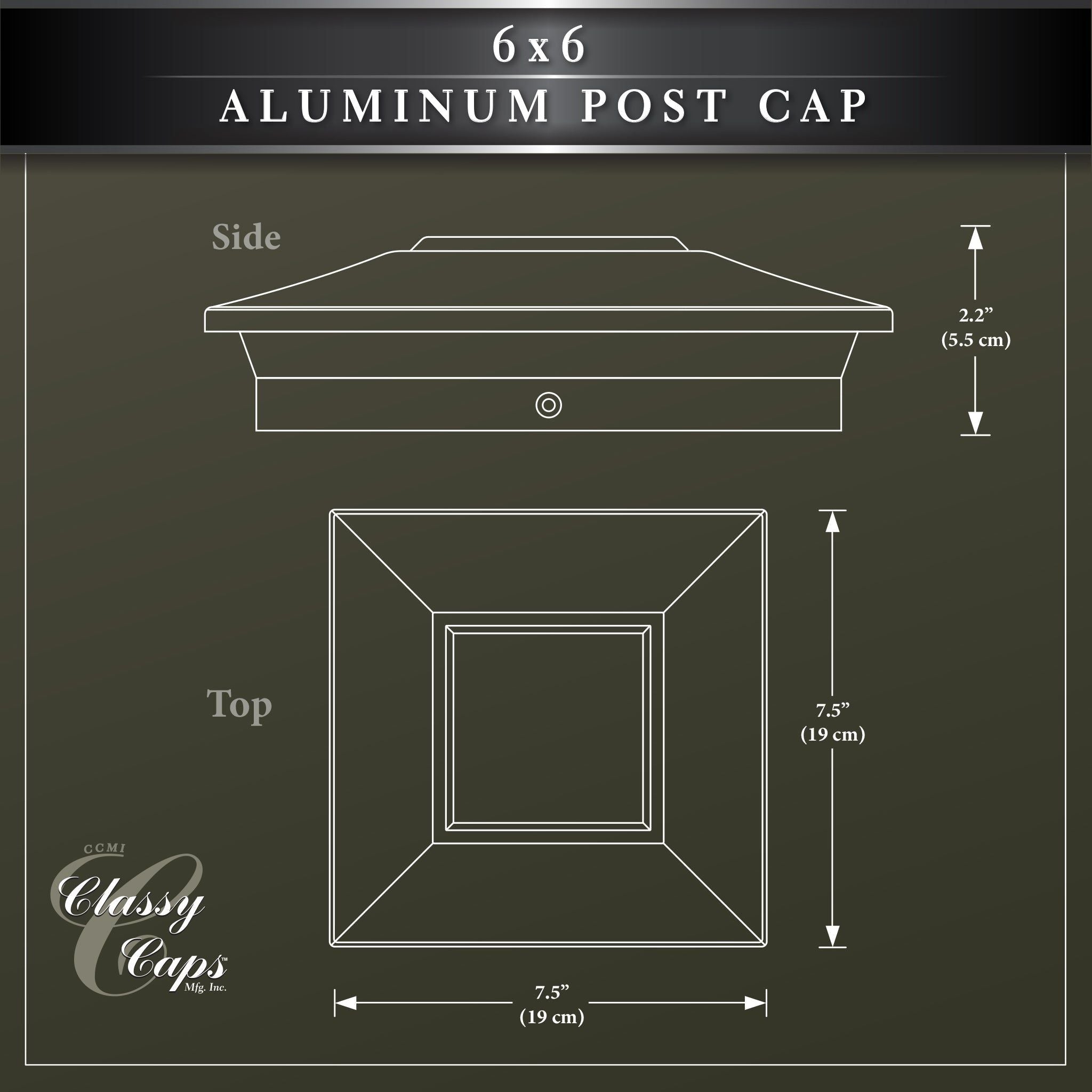 6x6 Aluminum Post Cap