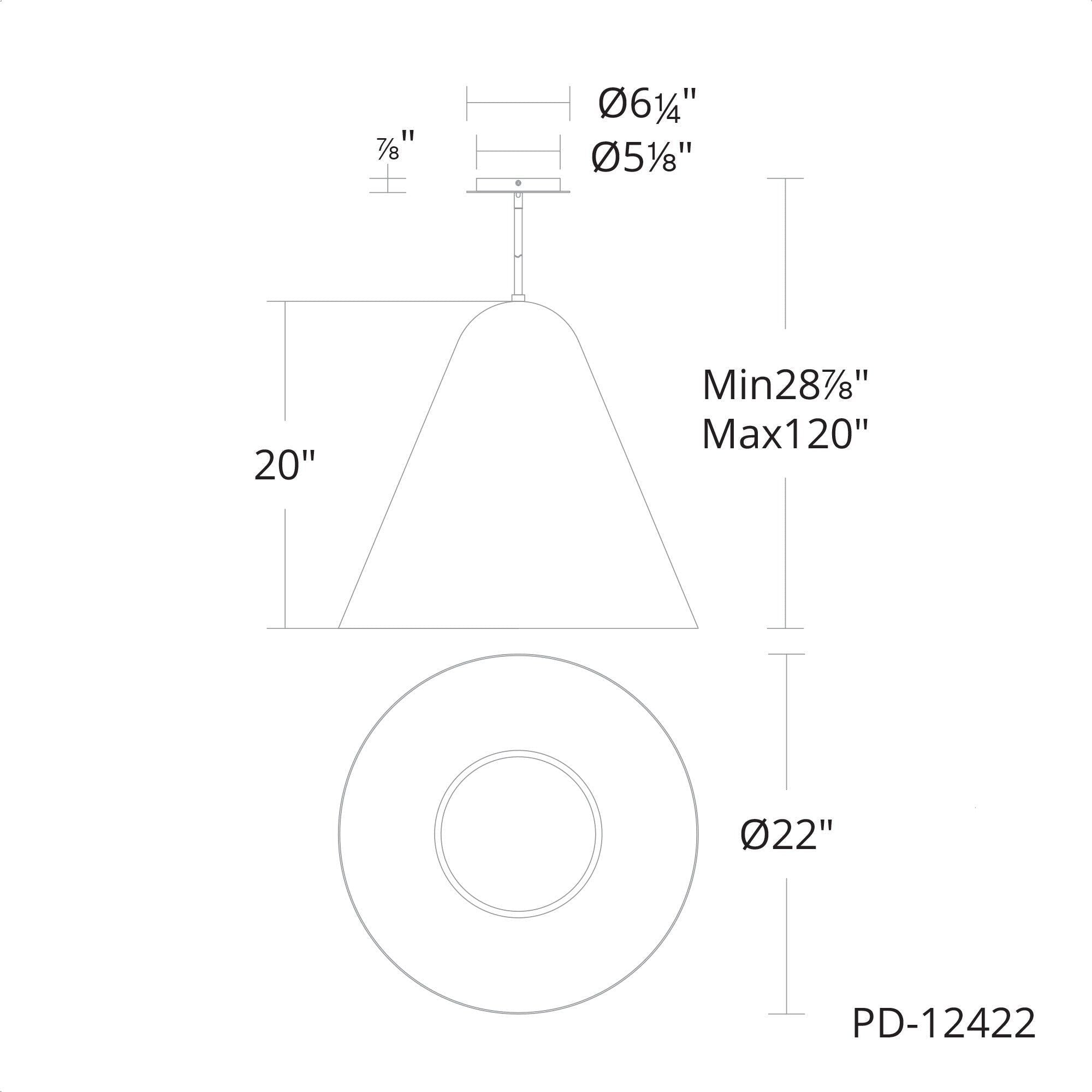 Taper 22" LED Pendant