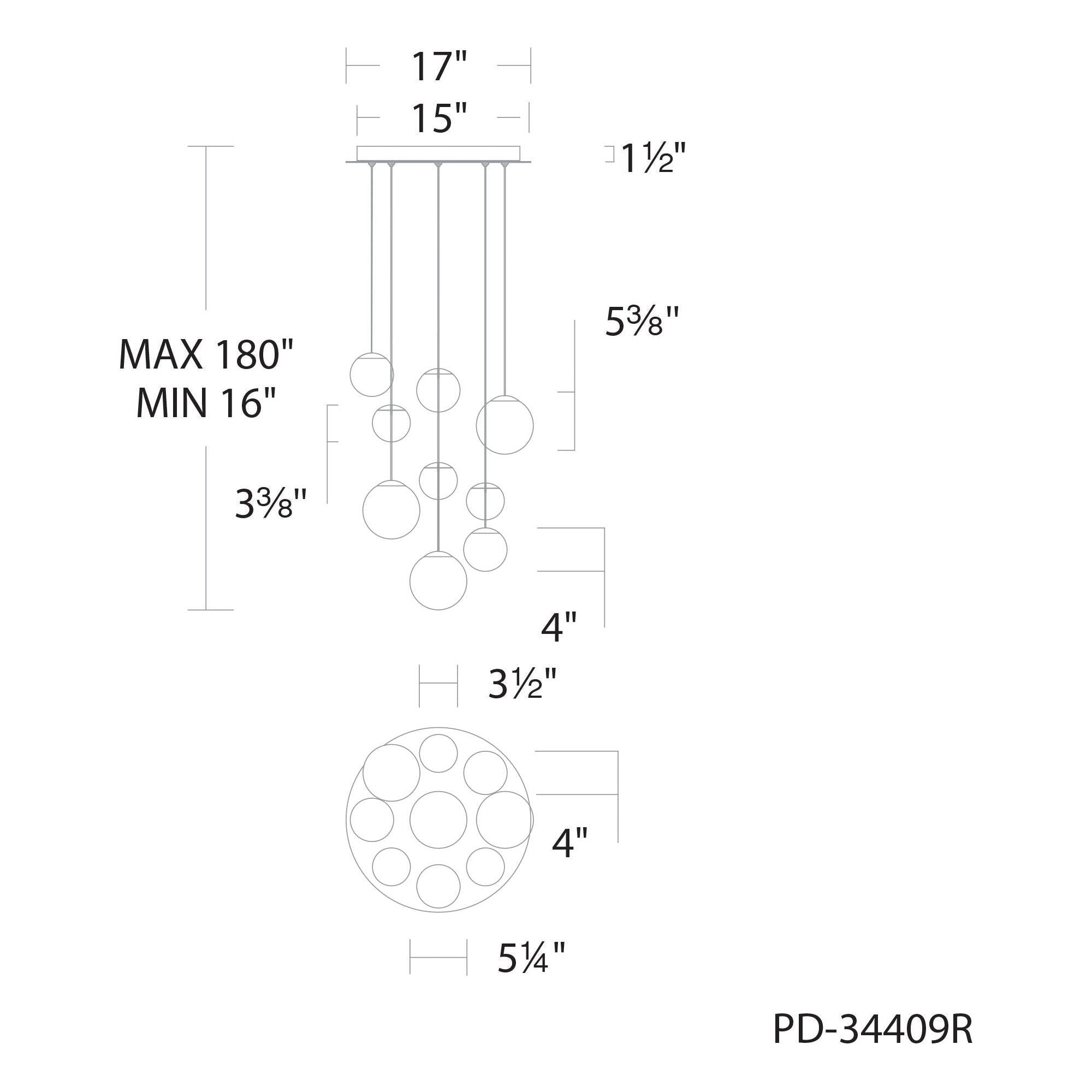 Pisces 9-Light 17" LED Round Multi Pendant