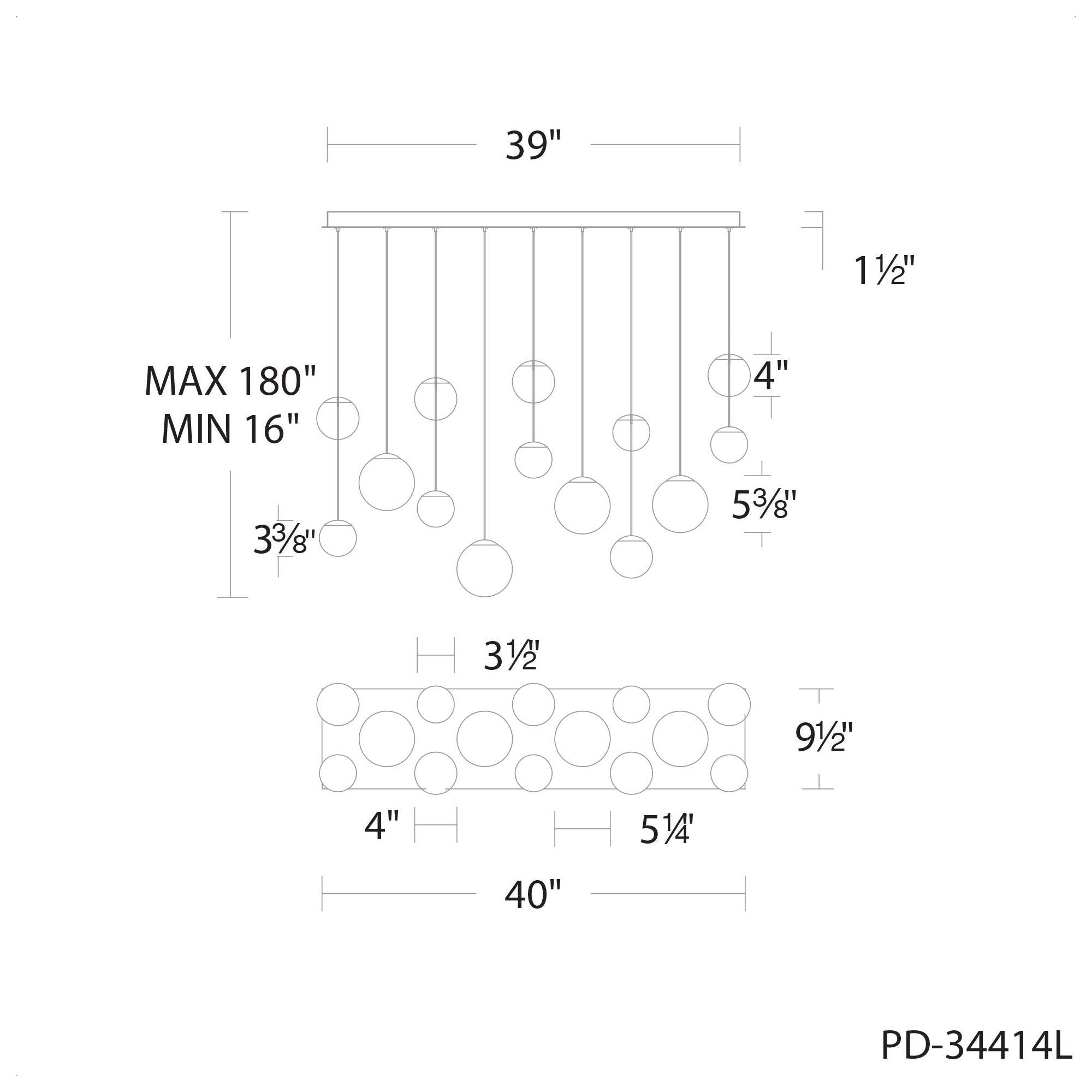 Pisces 14-Light 40" LED Linear Multi Pendant