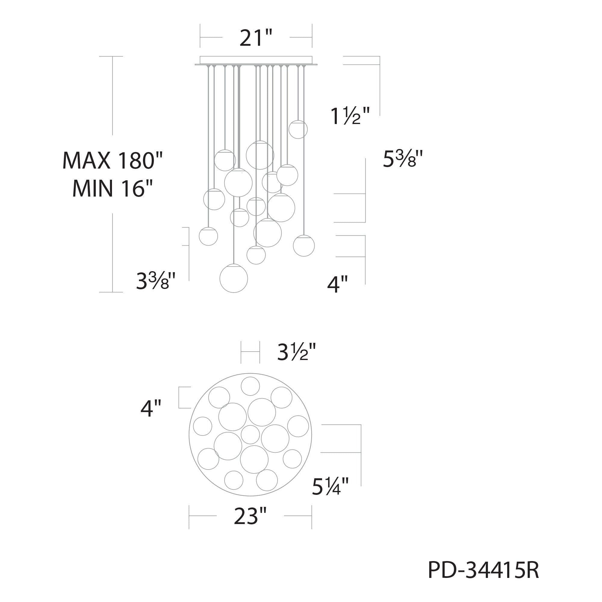 Pisces 15-Light 23" LED Round Multi Pendant