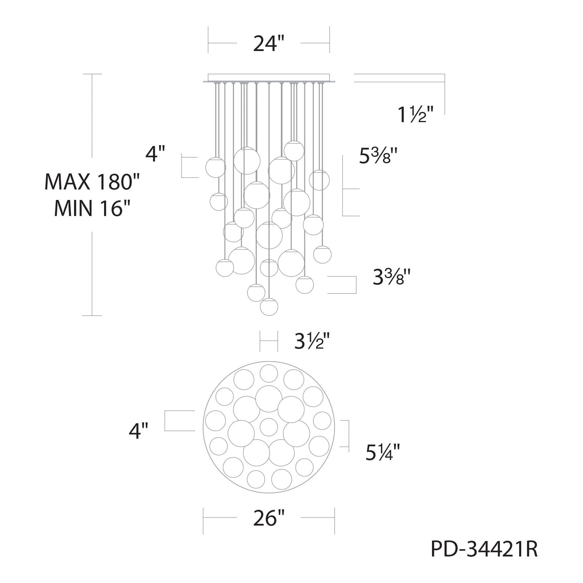 Pisces 21-Light 26" LED Round Multi Pendant