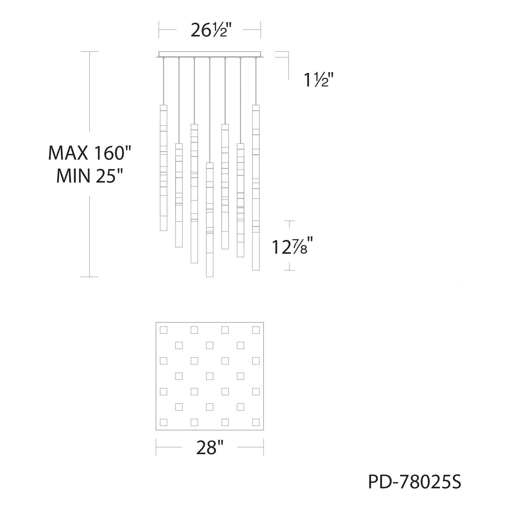 Minx 25-Light 28" LED Square Multi Pendant