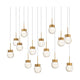 Double Bubble 14-Light 41.8" LED Linear Multi Pendant