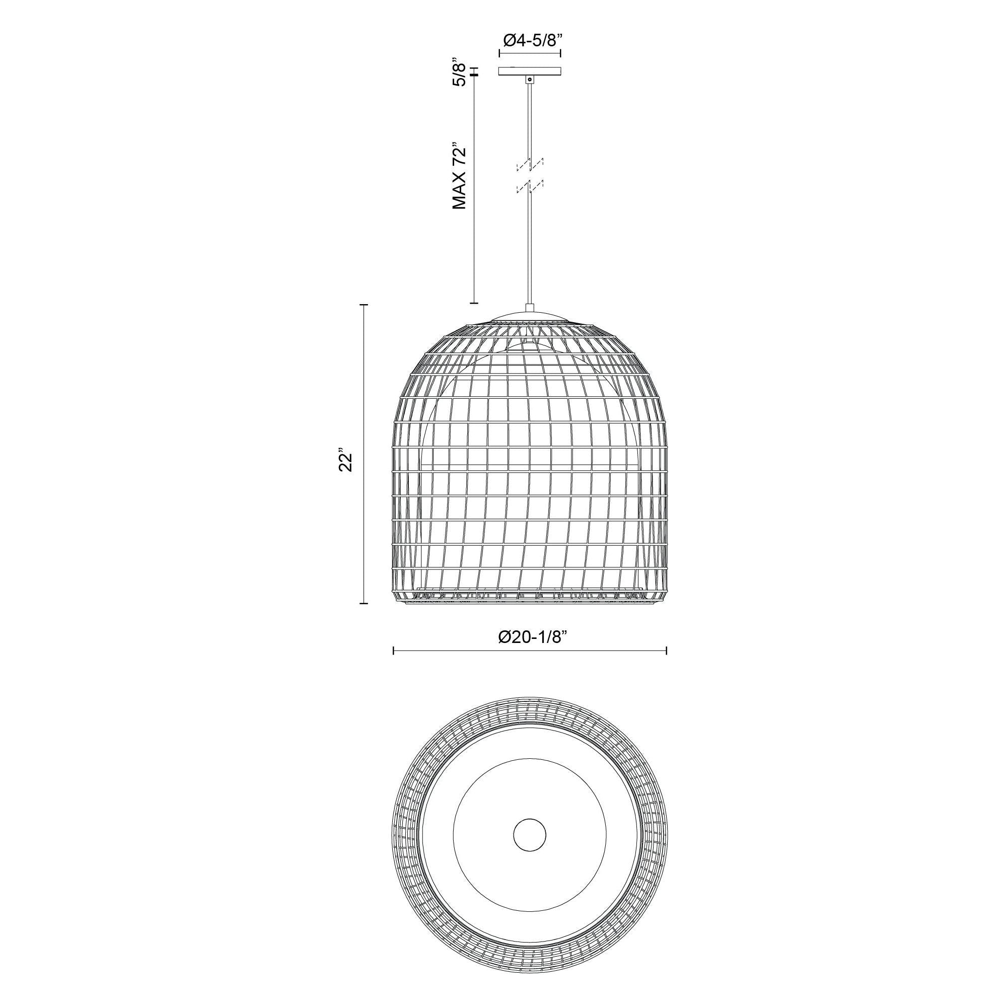 Bondi 1-Light 20" Pendant