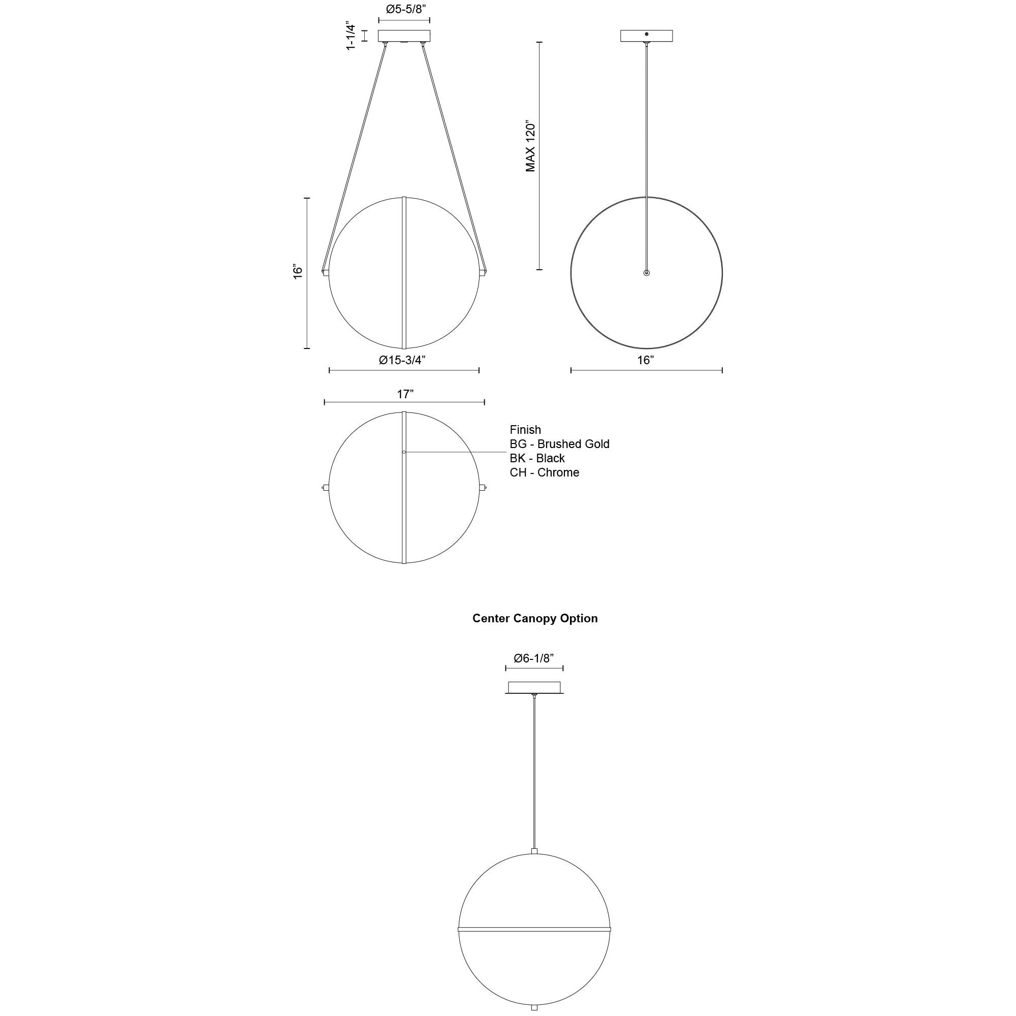 Aries 16" LED Pendant