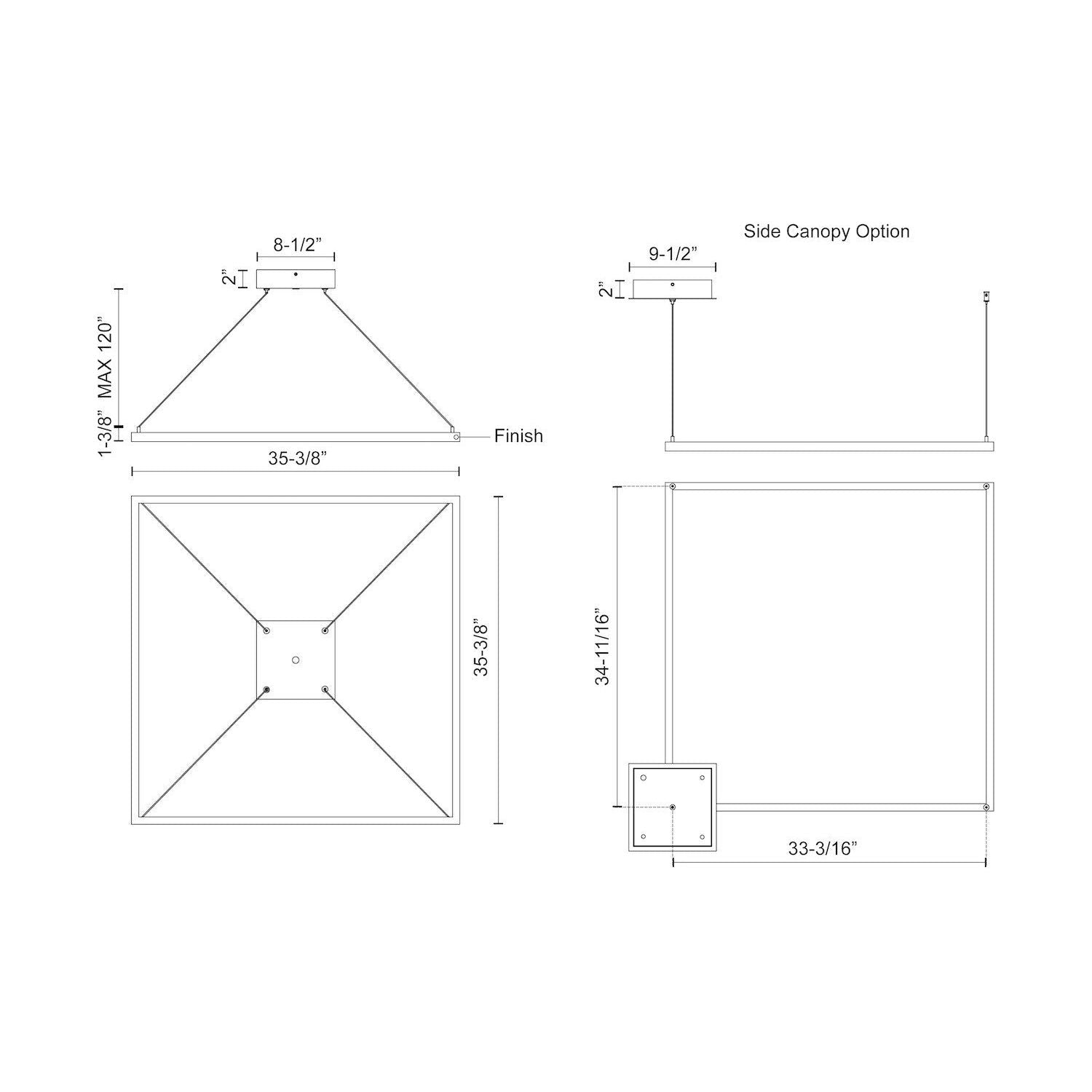 Piazza 36" LED Pendant