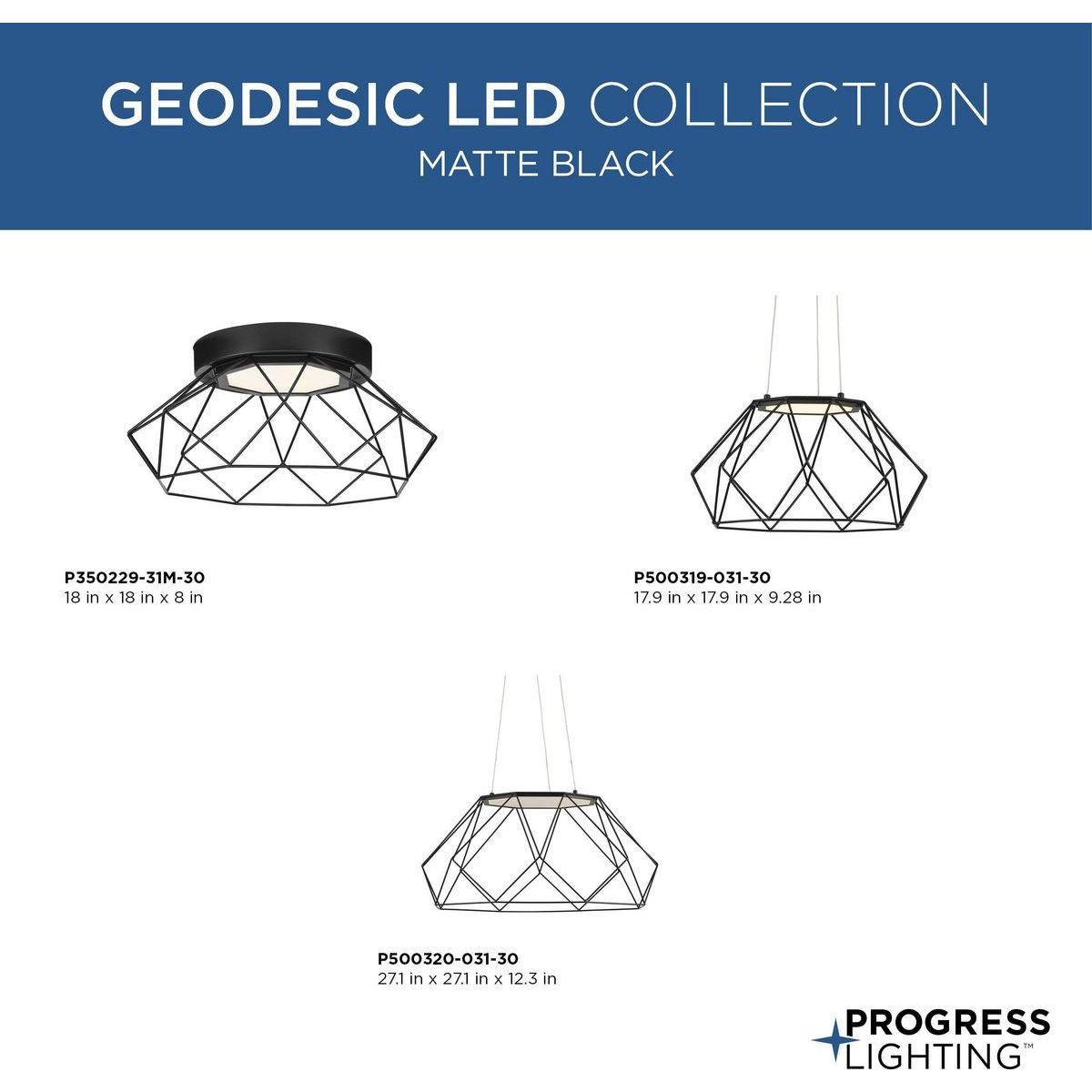 Geodesic LED 3-Light Close-to-Ceiling