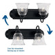 Clear Glass 2-Light Bath & Vanity