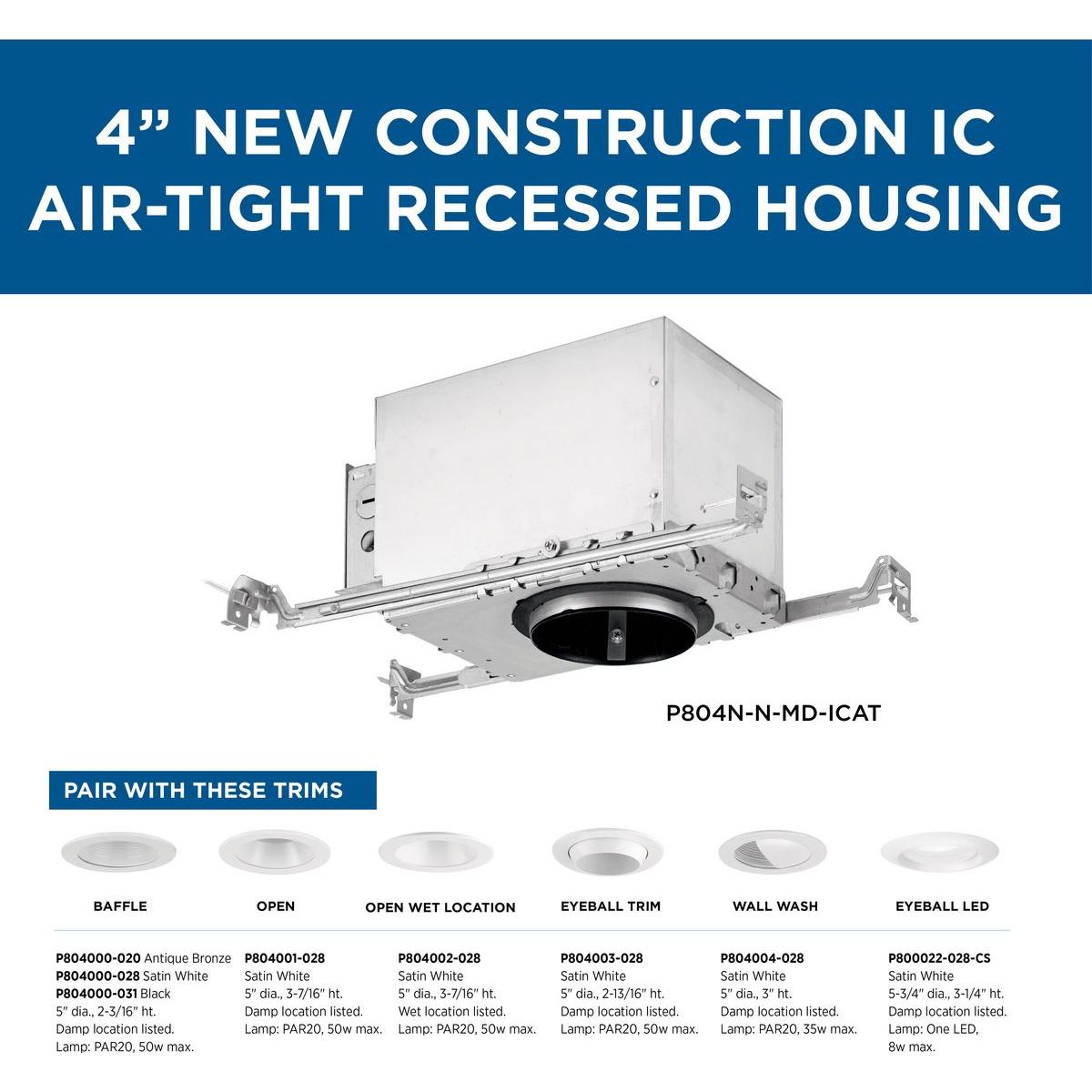 4" Recessed New Air-Tight IC Housing