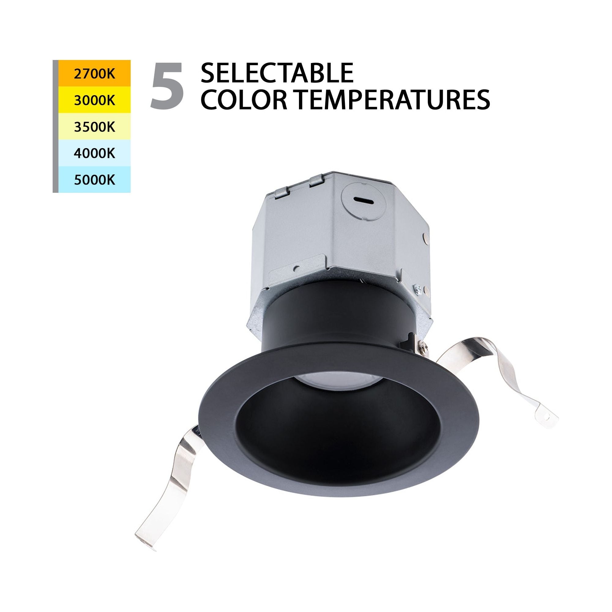 Pop-in 4" LED 5-CCT Round Remodel Recessed Kit