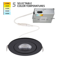 Lotos 4" LED 5-CCT Round Adjustable Recessed Kit