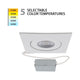 Lotos 4" LED 5-CCT Square Adjustable Recessed Kit