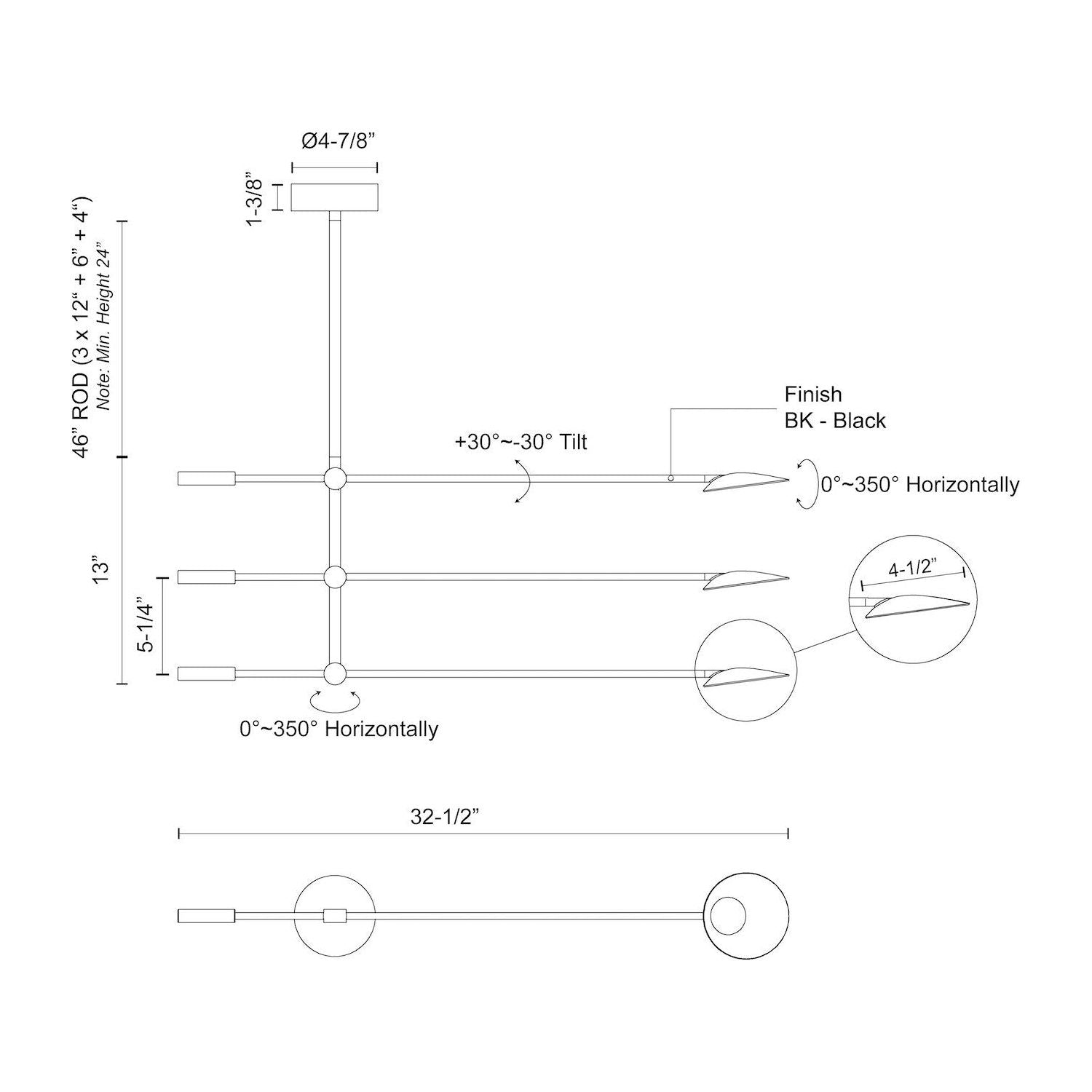 Rotaire 32" LED Chandelier