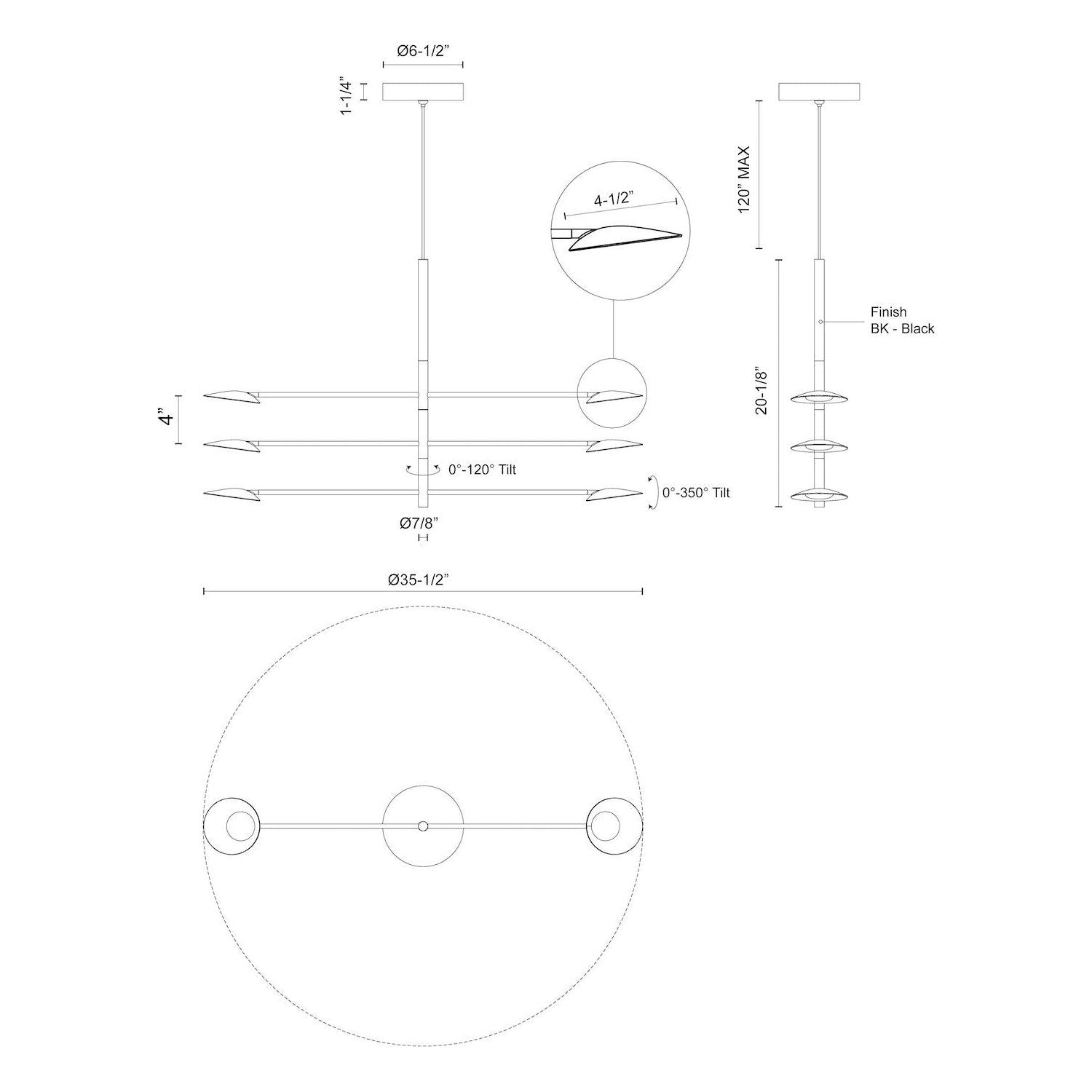 Rotaire 36" LED Chandelier