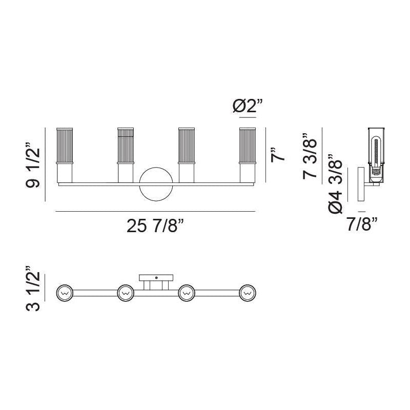 Klarice 4-Light 25.8" x 9.5" Wall Sconce