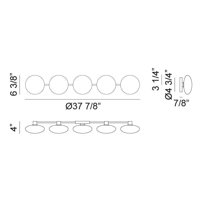 Pearlesque 5-Light 38" Wall Sconce