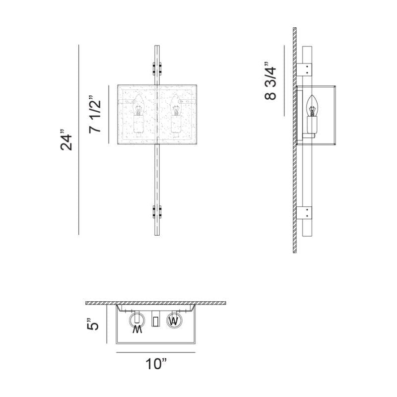 Badgley 10" 2-Light Wall Sconce