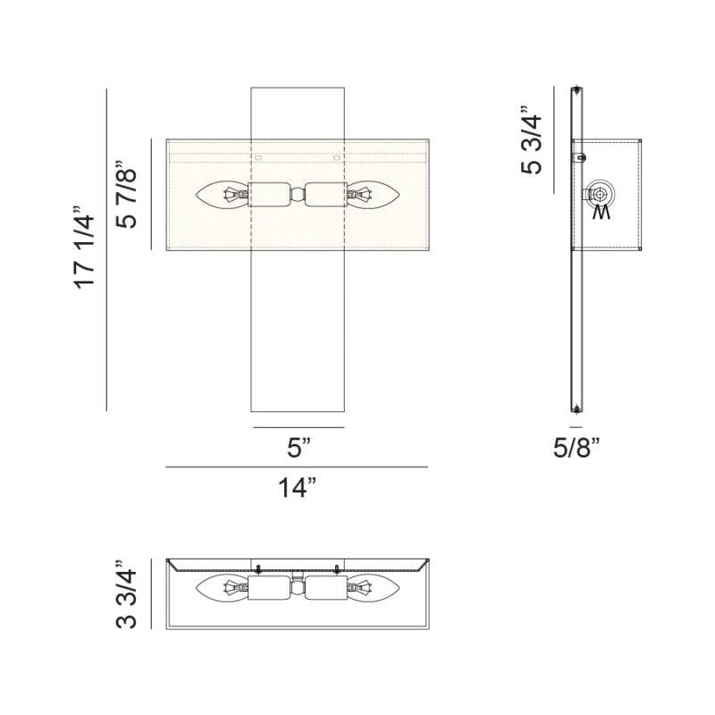 Stafford 14" 2-Light Wall Sconce