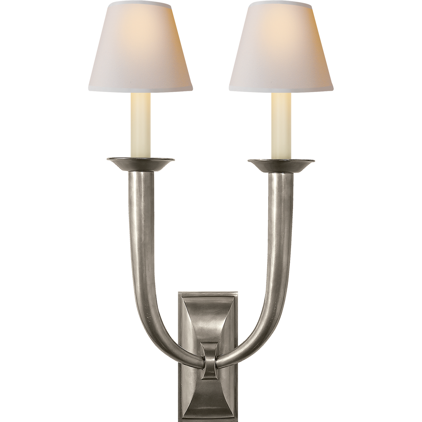 French Deco Horn Double Sconce