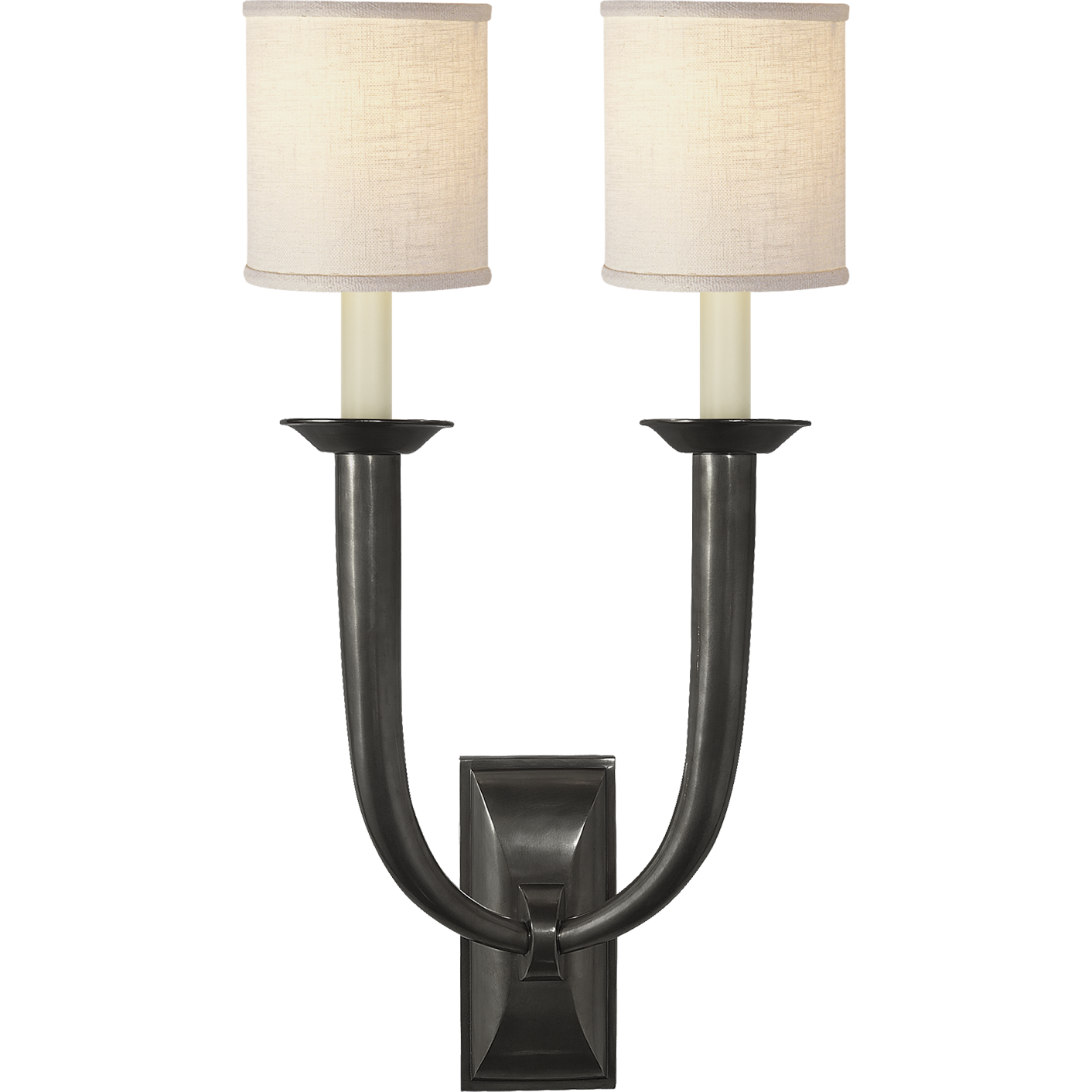 French Deco Horn Double Sconce