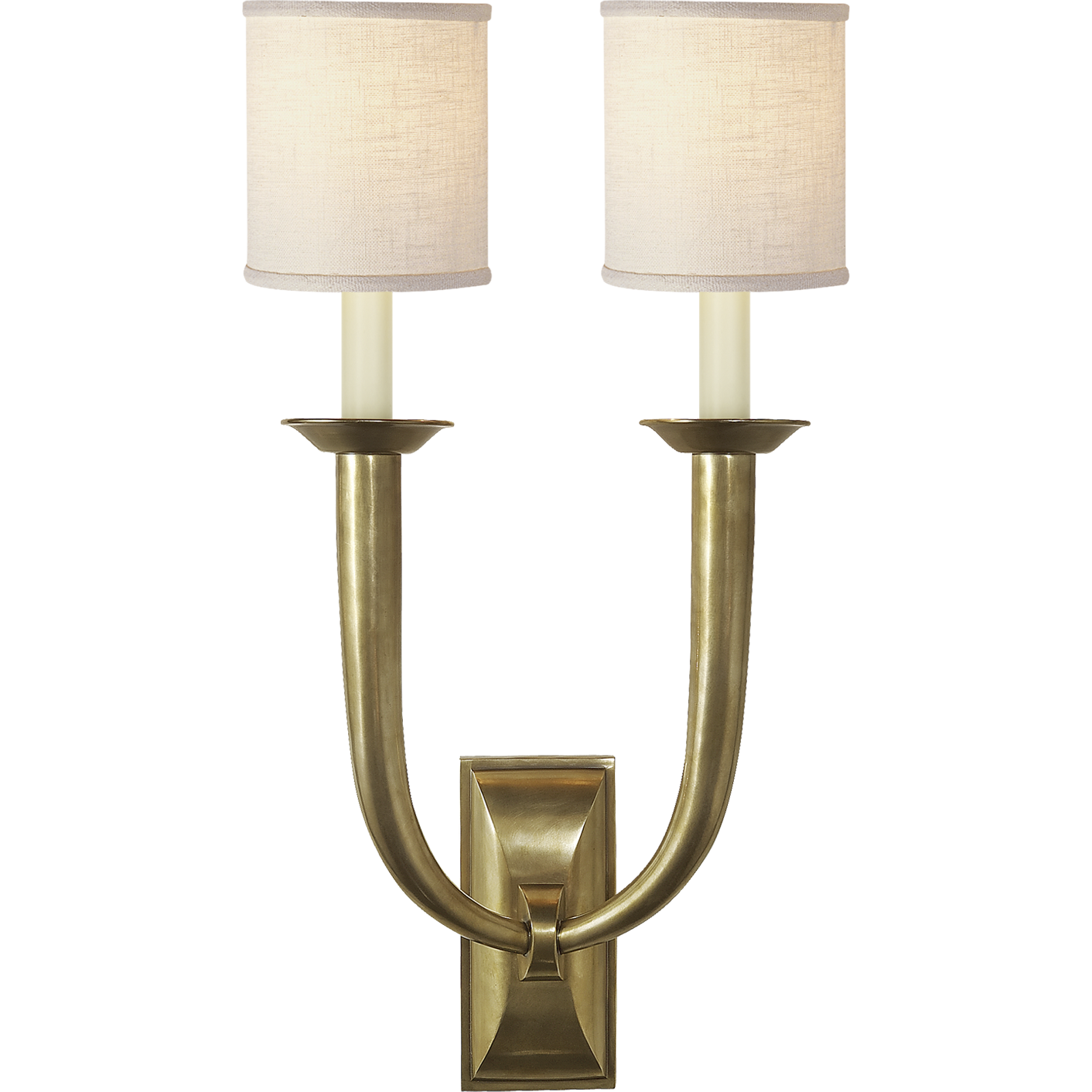 French Deco Horn Double Sconce