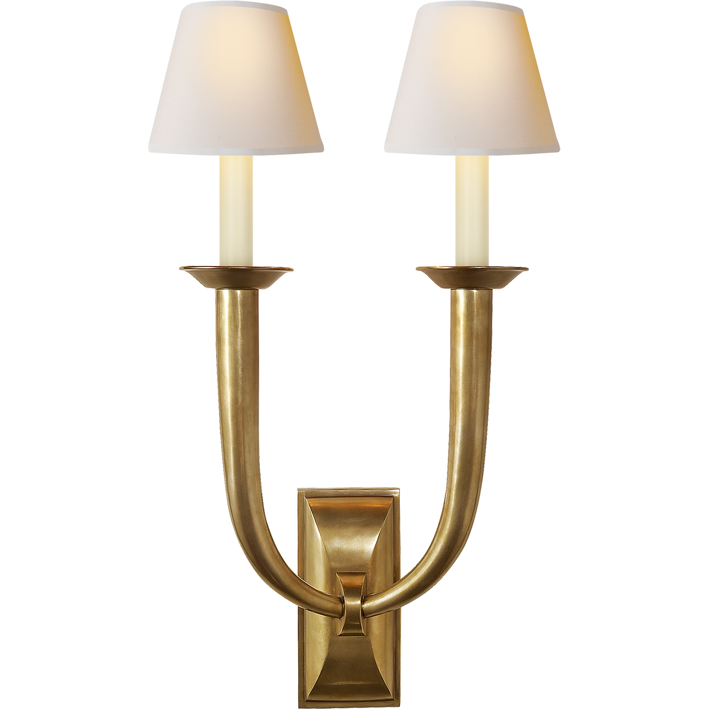 French Deco Horn Double Sconce