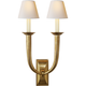 French Deco Horn Double Sconce