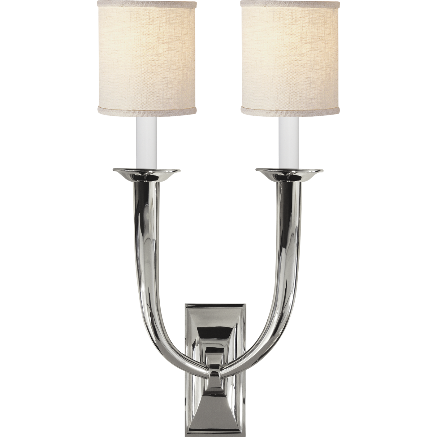 French Deco Horn Double Sconce