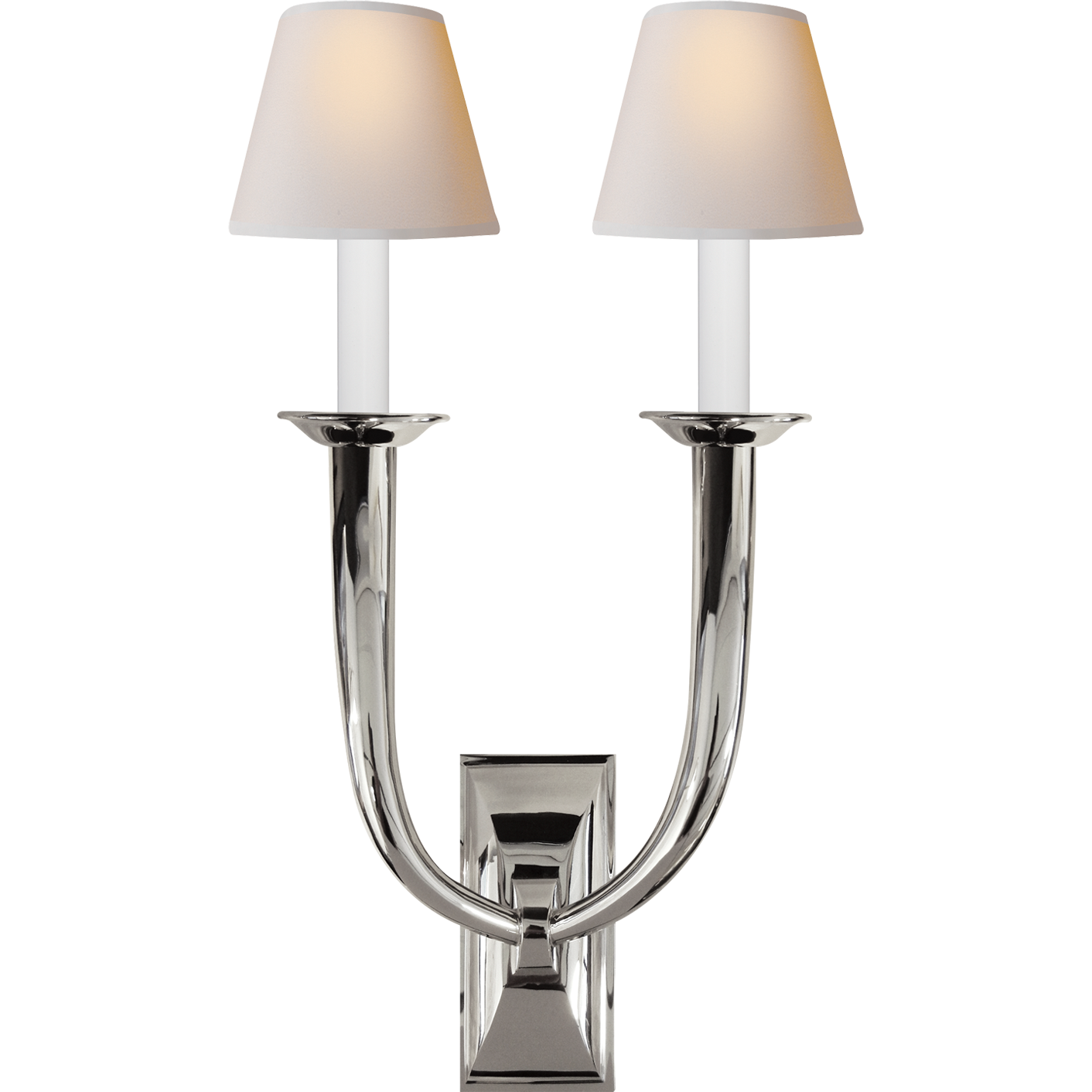 French Deco Horn Double Sconce